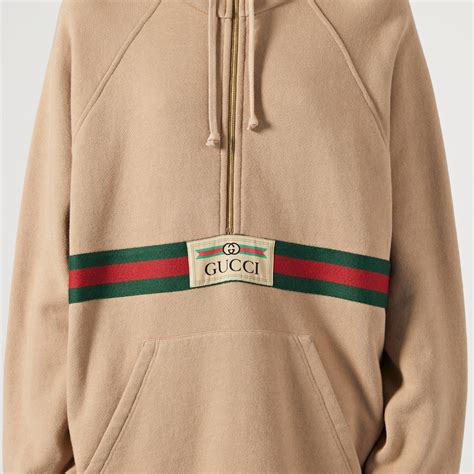 sweatshirt with web and gucci label|gucci boutique sweatshirt.